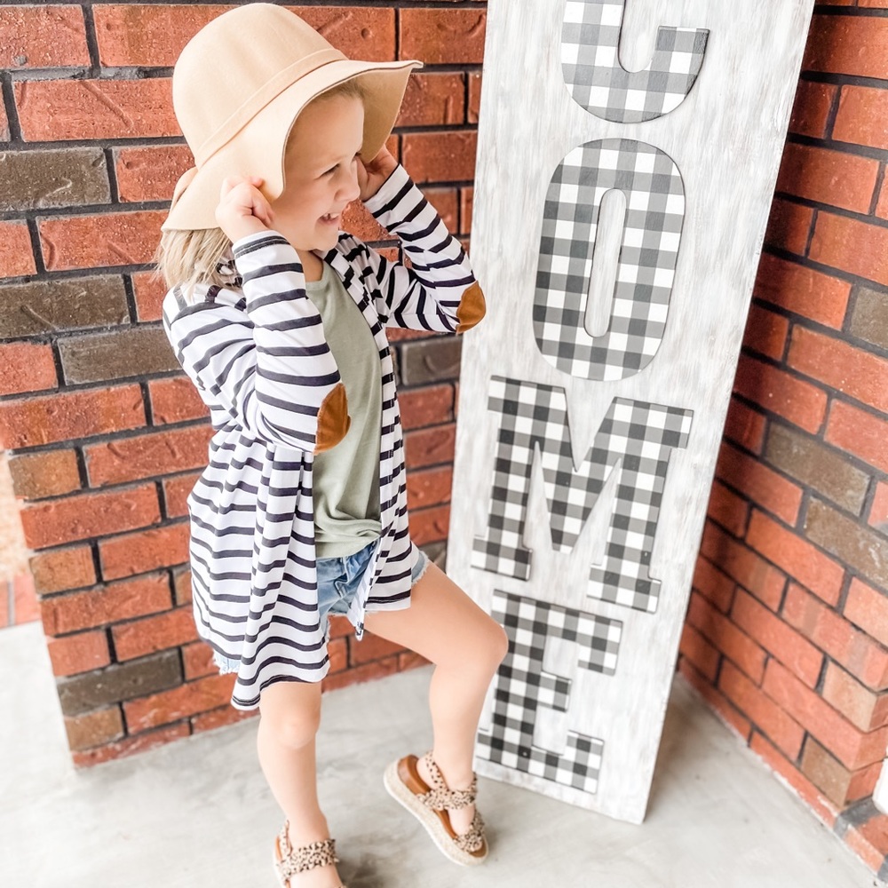 Ivory and Black Stripe Cardigan